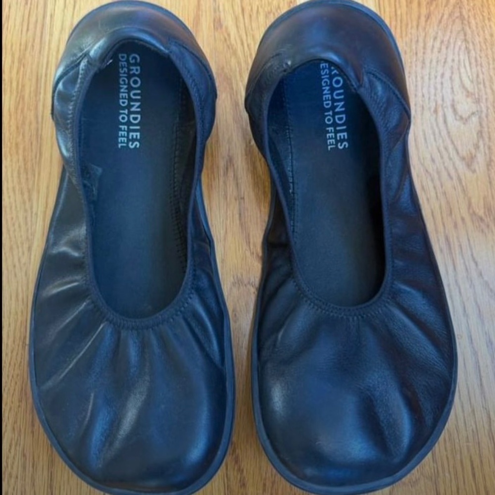 GROUNDIES LILY CLASSIC LEATHER BALLET FLAT W41